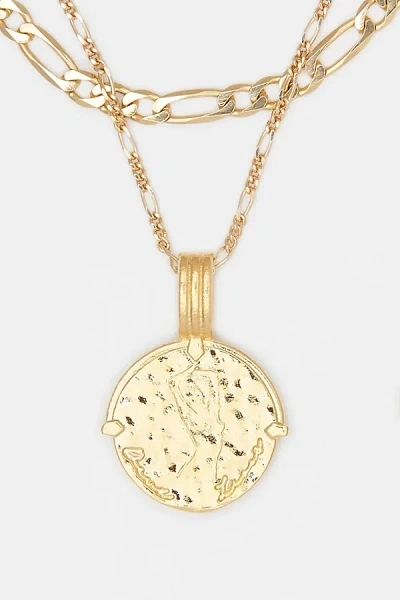 Deux Lions Jewelry Gold Sicilian Zodiac Layered Necklace In Taurus