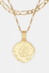 Deux Lions Jewelry Gold Sicilian Zodiac Layered Necklace In Virgo