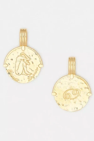 Deux Lions Jewelry Gold Zodiac Necklace In Brown