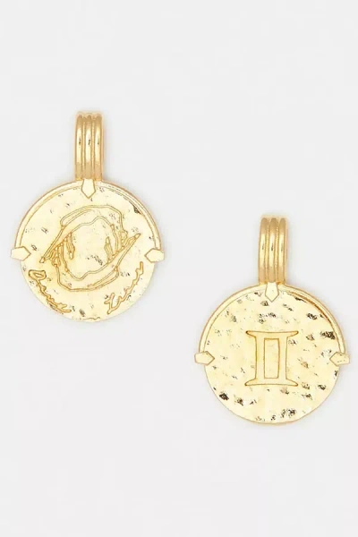Deux Lions Jewelry Gold Zodiac Necklace In Brown