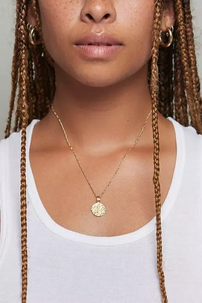 Deux Lions Jewelry Gold Zodiac Necklace In White