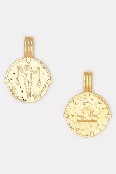 Deux Lions Jewelry Gold Zodiac Necklace In White
