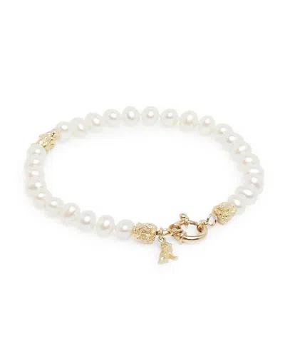 Deux Lions Jewelry Louis Pearl Iii Bracelet In White/gold