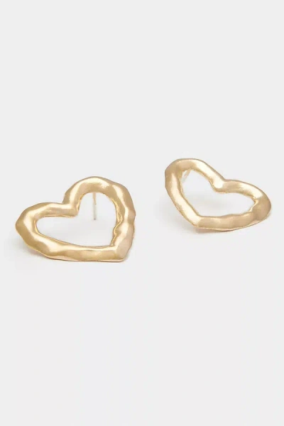 Deux Lions Jewelry Lulu Heart Earrings In Gold