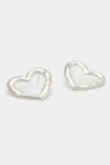 Deux Lions Jewelry Lulu Heart Earrings In Silver