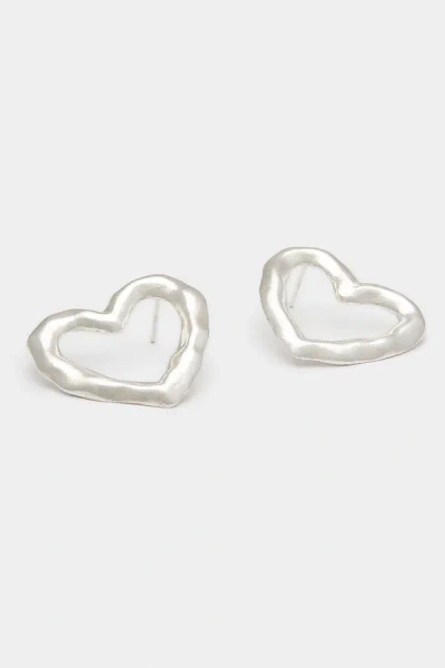 Deux Lions Jewelry Lulu Heart Earrings In Silver