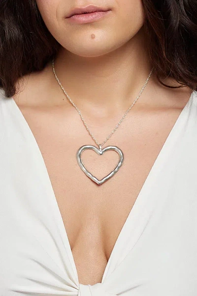 Deux Lions Jewelry Lulu Heart Necklace In Silver, Women's At Urban Outfitters