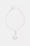 Deux Lions Jewelry Medusa Charm On Cairo Link Bracelet In White