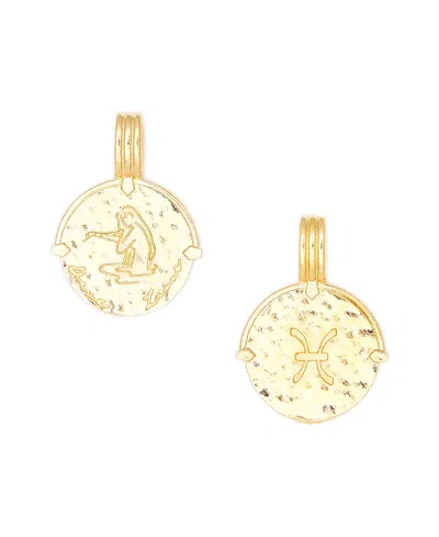 Deux Lions Jewelry Men's Zodiac Necklace In K Gold Plated - Pisces