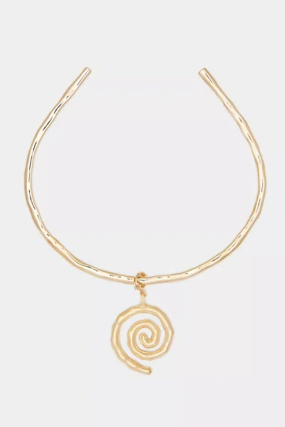Deux Lions Jewelry Sacred Spiral Choker In Gold