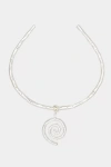 Deux Lions Jewelry Sacred Spiral Choker In Silver