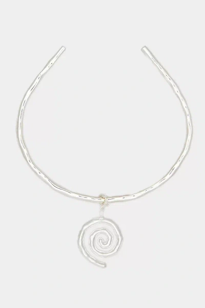 Deux Lions Jewelry Sacred Spiral Choker In Silver