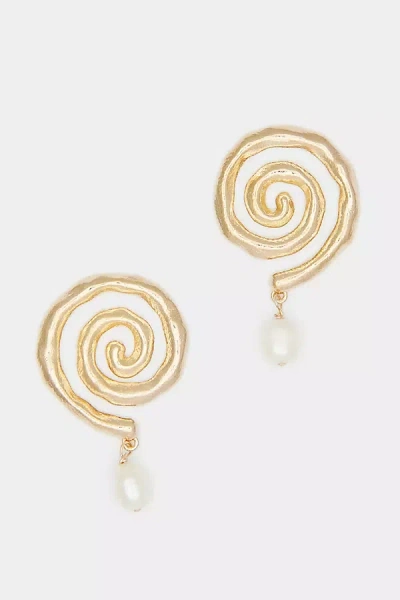 Deux Lions Jewelry Sacred Spiral Earrings In Gold