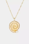 Deux Lions Jewelry Spiral Pearl Necklace In Gold