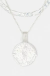 Deux Lions Jewelry Sterling Silver Sicilian Zodiac Layered Necklace In Aquarius