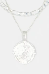 Deux Lions Jewelry Sterling Silver Sicilian Zodiac Layered Necklace In Capricorn