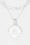 Deux Lions Jewelry Sterling Silver Sicilian Zodiac Layered Necklace In Leo