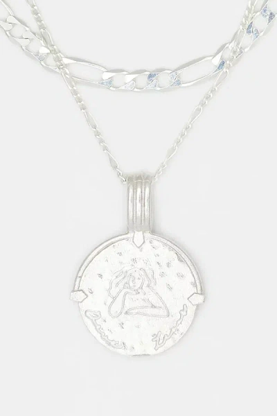 Deux Lions Jewelry Sterling Silver Sicilian Zodiac Layered Necklace In Leo