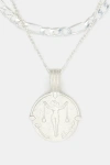 Deux Lions Jewelry Sterling Silver Sicilian Zodiac Layered Necklace In Libra