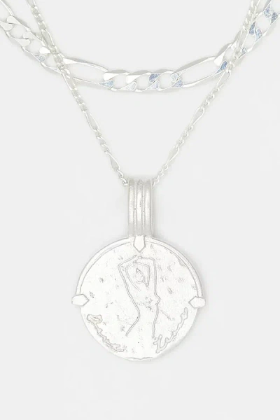Deux Lions Jewelry Sterling Silver Sicilian Zodiac Layered Necklace In Taurus