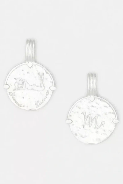 Deux Lions Jewelry Sterling Silver Zodiac Necklace In Beige