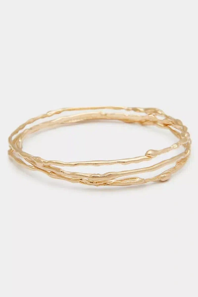Deux Lions Jewelry Terra Bangle Set In Gold