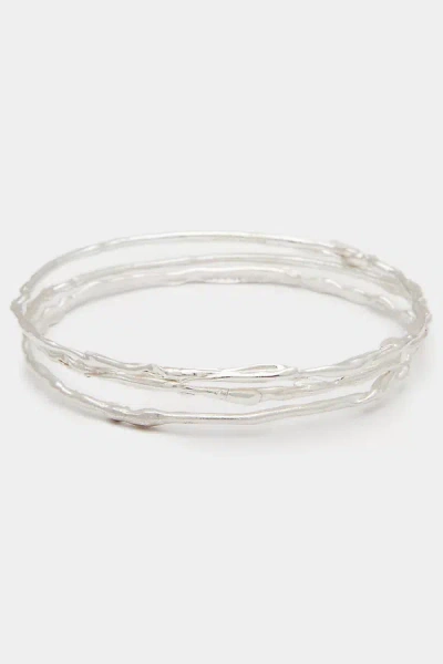 Deux Lions Jewelry Terra Bangle Set In Silver