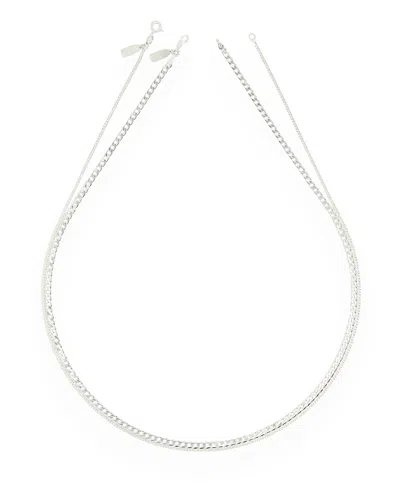 Deux Lions Jewelry Stack Cuban Chains In Silver For Her