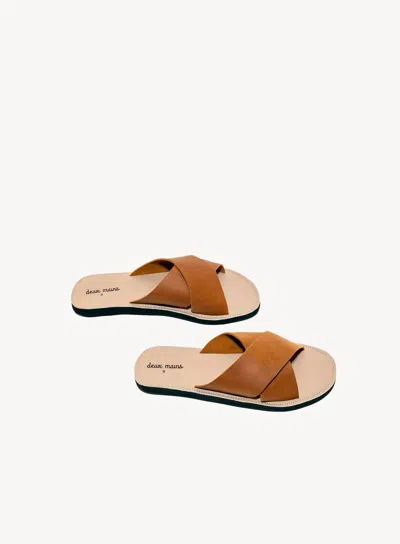 Deux Mains Men's Criss Cross Sandal In Brown