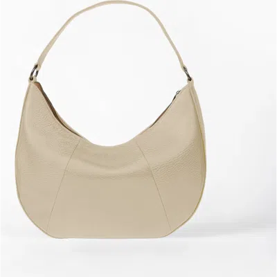 Deux Mains Saddle Shoulder Bag In Beige