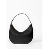 Deux Mains Saddle Shoulder Bag In Black