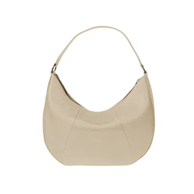 Deux Mains Women's White Saddle Shoulder Bag Bone