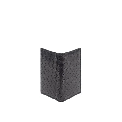 Deux Mains Women's Woven Card Holder Black