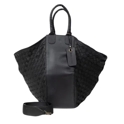 Deux Mains Women's Woven Leather All Day Tote Black