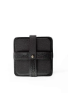 Deux Mains Woven Square Coasters In Black
