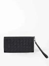 Deux Mains Woven Wristlet Wallet In Black