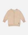 Deux Par Deux 3/4 Sleeve Knitted Sweater In Neutral