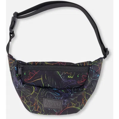Deux Par Deux Kids'  Adjustable Straps Dinosaur Fanny Pack In Multi