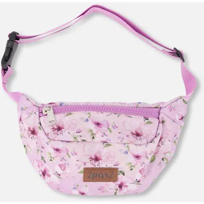 Deux Par Deux Kids'  Adjustable Straps Flower Fanny Pack In Pink
