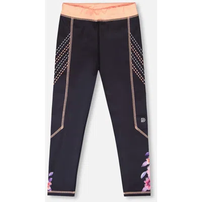 Deux Par Deux Girls' Athletic Leggings - Little Kid In Black