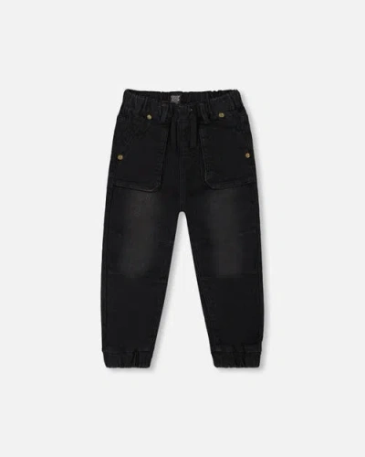 Deux Par Deux Baby Boy's French Terry Denim Jogger Pant Black Jeans