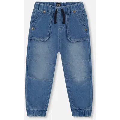 Deux Par Deux Baby Boy's French Terry Denim Jogger Pant Denim Blue