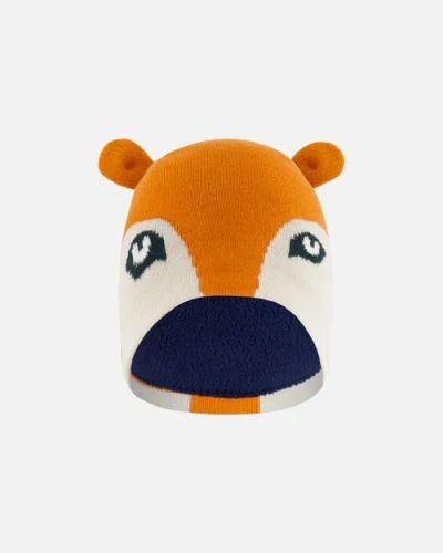 Deux Par Deux Baby Boy's Knit Hat Orange Fox Face