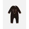 Deux Par Deux Baby Boy's Knitted Jumpsuit With Intarsia Reindeer In Anthracite