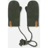 Deux Par Deux Baby Boy's Knitted Mittens With String Forest Green In Kombu Green