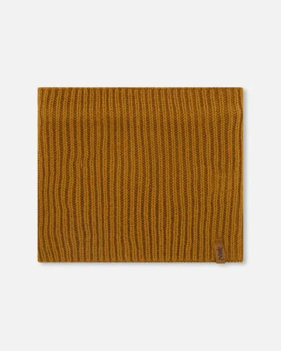 Deux Par Deux Baby Boy Mid-season Knit Neck Warmer In Brown