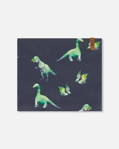 Deux Par Deux Baby Boy's Neck Tube Grey Printed Dinosaurs