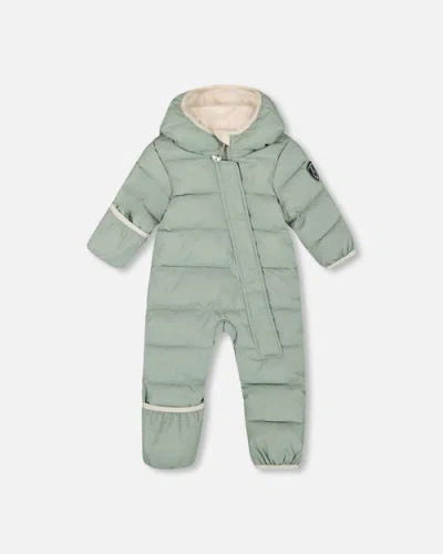 Deux Par Deux Baby Boy One-piece Cloud Compressible Snowsuit Designed For Car Seat In Green