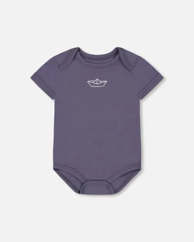Deux Par Deux Baby Boy's Organic Cotton Bodysuit Navy Blue