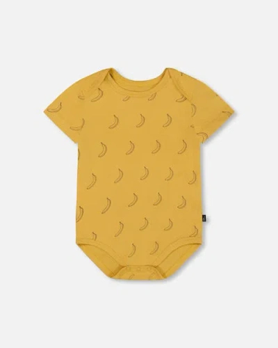 Deux Par Deux Baby Boy's Organic Cotton Bodysuit Printed Yellow Bananas